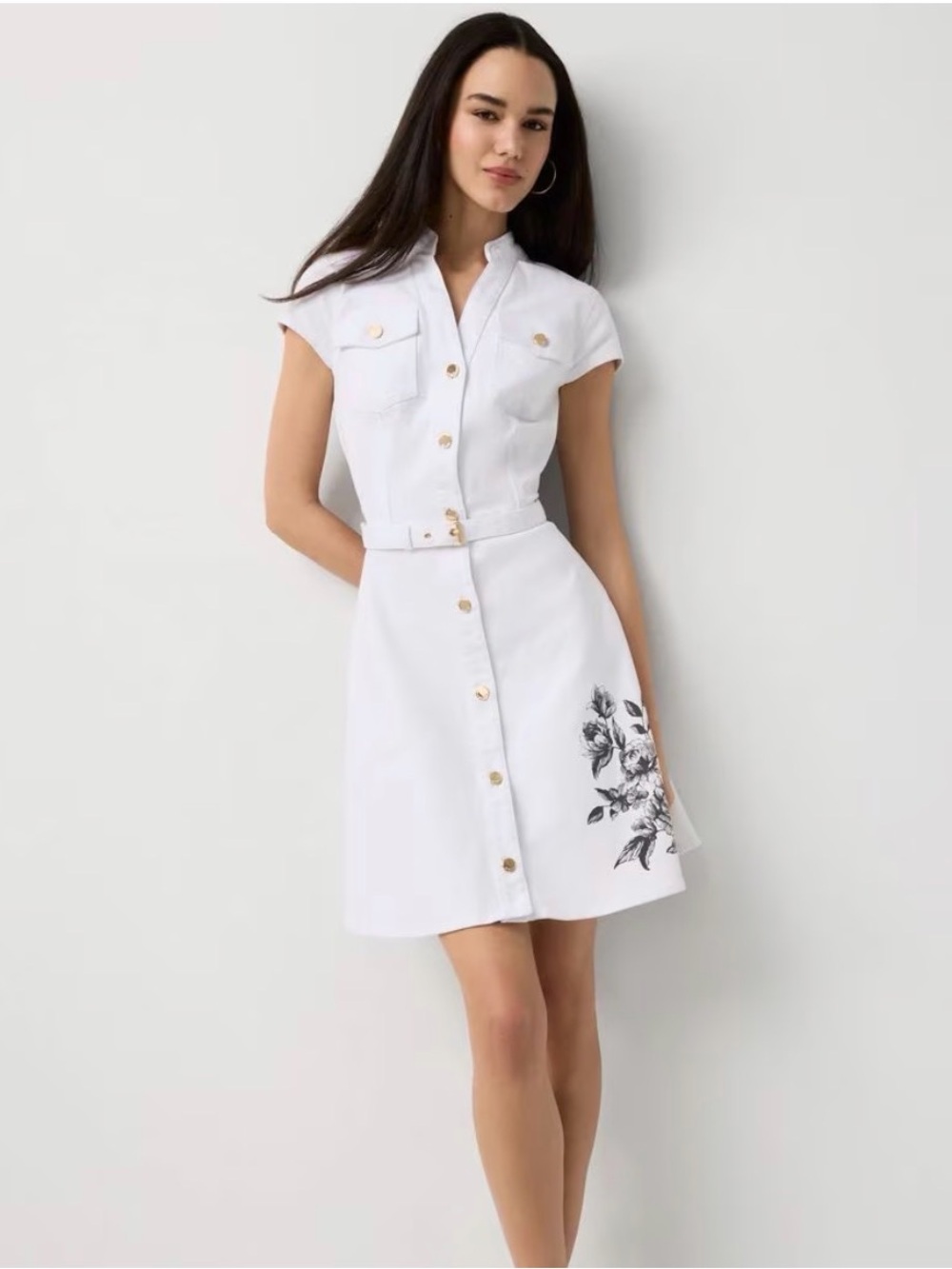 White denim dress WHBM